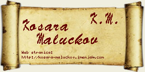 Kosara Maluckov vizit kartica